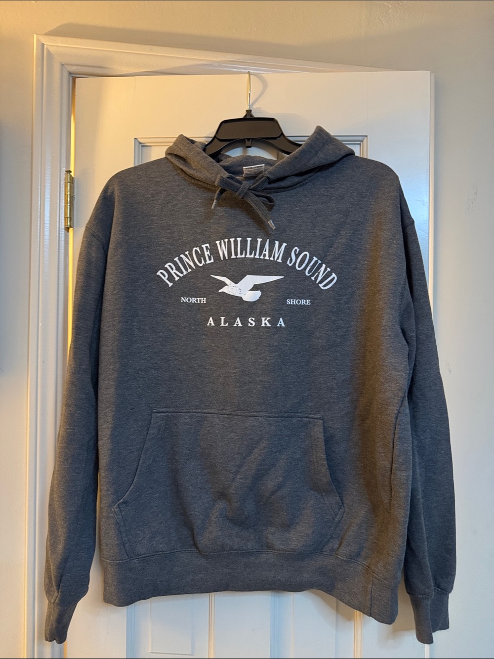 NWOT Prince William Sound Alaska Dark Gray Hooded Sweatshirt UNISEX
